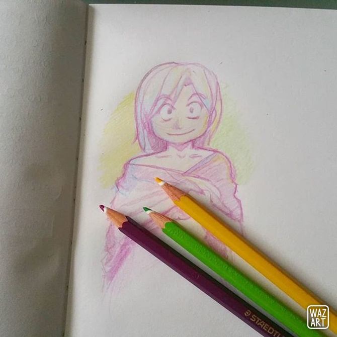 les crayons de couleur c'est rigolo